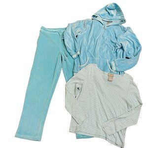 Vintage Capacity Velour Track Suit Size Large Sweatshirt Hoodie Pants Top 3pc